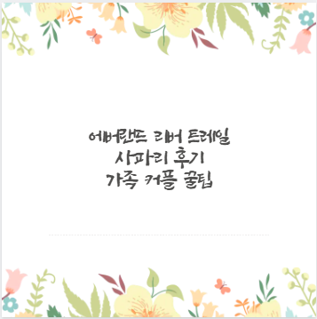 에버랜드 리버 트레일 사파리 후기 가족 커플 꿀팁
