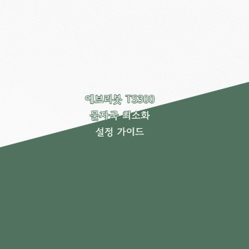 에브리봇 TS300 물자국 최소화 설정 가이드