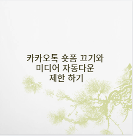 카카오톡 숏폼 끄기와 미디어 자동다운 제한 하기